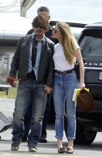 AMBER HEARD and Johnny Depp Arrives at Airport in Brisbane