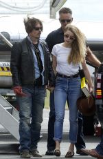 AMBER HEARD and Johnny Depp Arrives at Airport in Brisbane