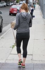 AMY ADAMS in Leggngs Leaves a Gym in Beverly Hills 04/22/2015