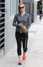 AMY ADAMS in Leggngs Leaves a Gym in Beverly Hills 04/22/2015