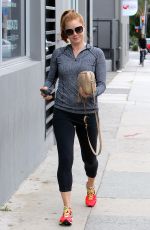 AMY ADAMS in Leggngs Leaves a Gym in Beverly Hills 04/22/2015