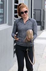 AMY ADAMS in Leggngs Leaves a Gym in Beverly Hills 04/22/2015