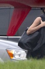 ANGELINA JOLIE Boards at a Private Jet in New Orleans