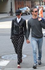 ANNE HATHAWAY and Adam Shulman Out and About in New York 04/19/2015