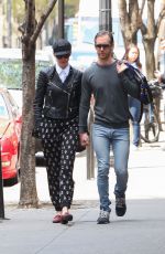 ANNE HATHAWAY and Adam Shulman Out and About in New York 04/19/2015