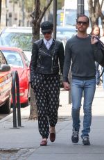 ANNE HATHAWAY and Adam Shulman Out and About in New York 04/19/2015