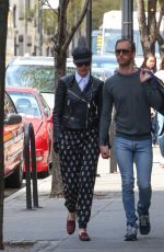 ANNE HATHAWAY and Adam Shulman Out and About in New York 04/19/2015