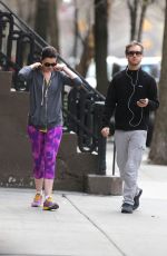 ANNE HATHAWAY Heading to a Gym in New York
