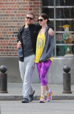 ANNE HATHAWAY Heading to a Gym in New York