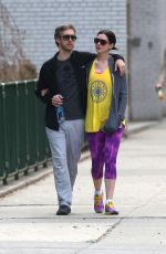 ANNE HATHAWAY Heading to a Gym in New York