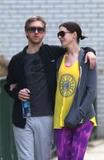 ANNE HATHAWAY Heading to a Gym in New York