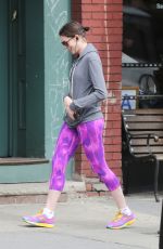 ANNE HATHAWAY Heading to a Gym in New York