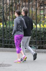 ANNE HATHAWAY Heading to a Gym in New York
