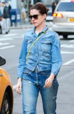 ANNE HATHAWAY in Jeans Out and About in New York