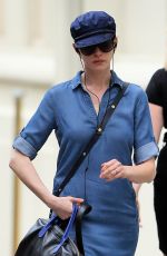 ANNE HATHAWAY Out and About in New York 04/18/2015
