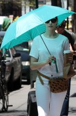 ANNE HATHAWAY Out and About in New York 04/29/2015