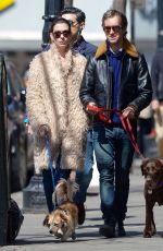 ANNE HATHAWAY Walks Her Dogs Out in New York
