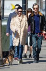 ANNE HATHAWAY Walks Her Dogs Out in New York