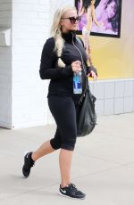 ASHLEE SIMPSON in Leggings Leaves a Gym in Studio City