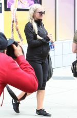 ASHLEE SIMPSON in Leggings Leaves a Gym in Studio City