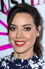 AUBREY PLAZA at Justfab Ready-to-wear Launch Party in West Hollywood