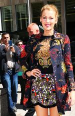 BLAKE LIVELY Arrives at SiriusXM Studios in New York 04/21/2015