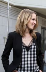 BRIDGIT MENDLER on the Set of Extra in Los Angles
