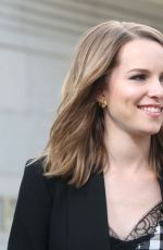 BRIDGIT MENDLER on the Set of Extra in Los Angles