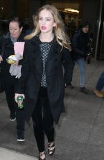 BRITT ROBERTSON Arrives at SiriusXM Studios in New York