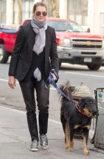 BROOKE SHIELDS Wlaks Her Dog Out in New York