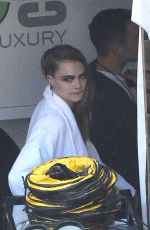 CARA DELEVINGNE on the Set of Taylor Swift