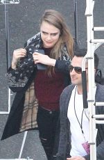 CARA DELEVINGNE on the Set of Taylor Swift