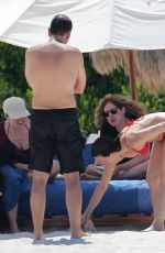 CARLA GUGINO in Bikini at a Beach in Cancun