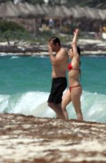 CARLA GUGINO in Bikini at a Beach in Cancun