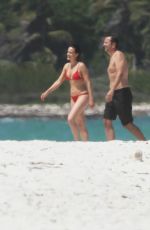 CARLA GUGINO in Bikini at a Beach in Cancun