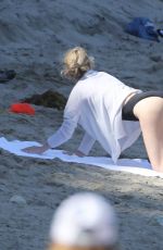 CHARLIZE THERON in Bikini Bottom on the Beach in Malibu