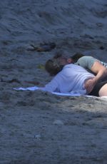 CHARLIZE THERON in Bikini Bottom on the Beach in Malibu