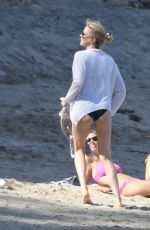 CHARLIZE THERON in Bikini Bottom on the Beach in Malibu