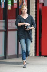 CHARLIZE THERON Out and About in Culver City 04/22/2015