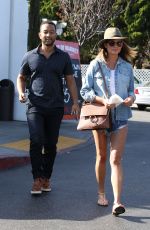 CHRISSY TEIGEN in Daisy Duke Out in West Hollywood