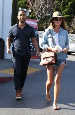 CHRISSY TEIGEN in Daisy Duke Out in West Hollywood
