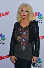 CHRISTINA AGUILERA at The Voice, Season 8 Red Carpet Event in West Hollywood
