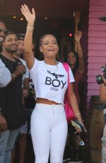 CHRISTINA MILIAN Outside a Pink tTaco in Los Angeles