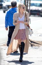 DAKOTA FANNING in Over-the-knee Boots Out in New York