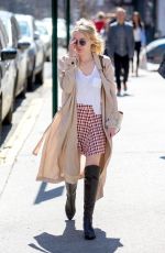 DAKOTA FANNING in Over-the-knee Boots Out in New York