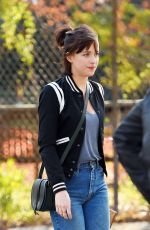 DAKOTA JOHNSON on the Set of How to be Single in New York 04/21/2015