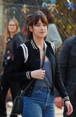 DAKOTA JOHNSON on the Set of How to be Single in New York 04/21/2015