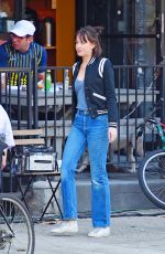 DAKOTA JOHNSON on the Set of How to be Single in New York 04/21/2015