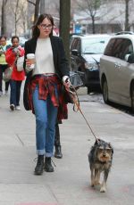 DAKOTA JOHNSON Out and About in New York with Her Dog