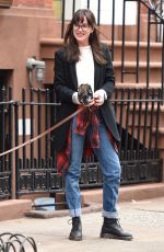 DAKOTA JOHNSON Out and About in New York with Her Dog